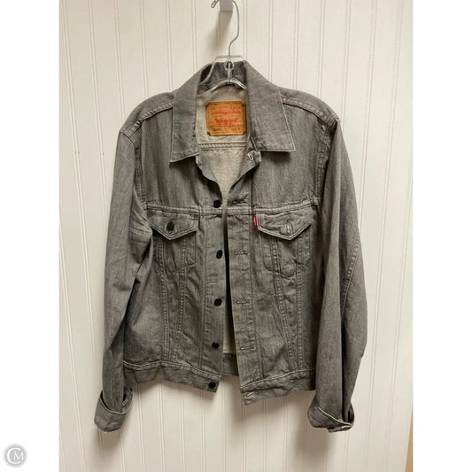 Jacket Denim By Levis In Grey Denim, Size: L
