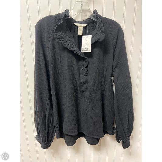 Top Long Sleeve By H&m In Black, Size: Xs