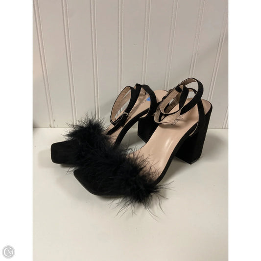 Sandals Heels Block By Boohoo Boutique In Black, Size: 6