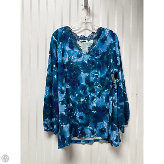 Top Long Sleeve By Isaac Mizrahi Live Qvc In Blue, Size: Xl