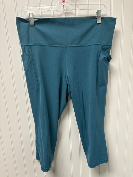 Athletic Capris By Athleta In Teal, Size: Xl