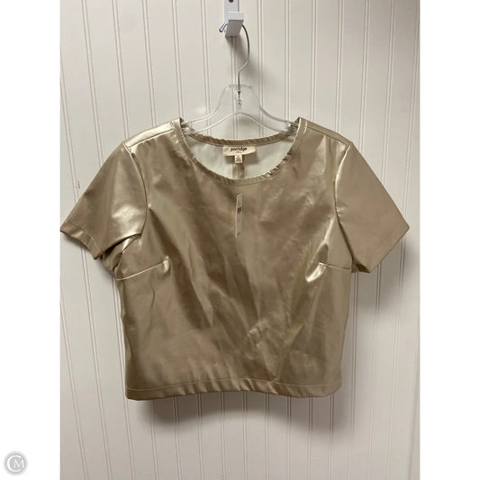 Top Short Sleeve By Anthropologie In Gold, Size: M