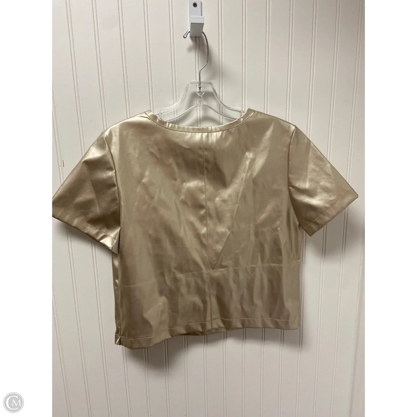 Top Short Sleeve By Anthropologie In Gold, Size: M
