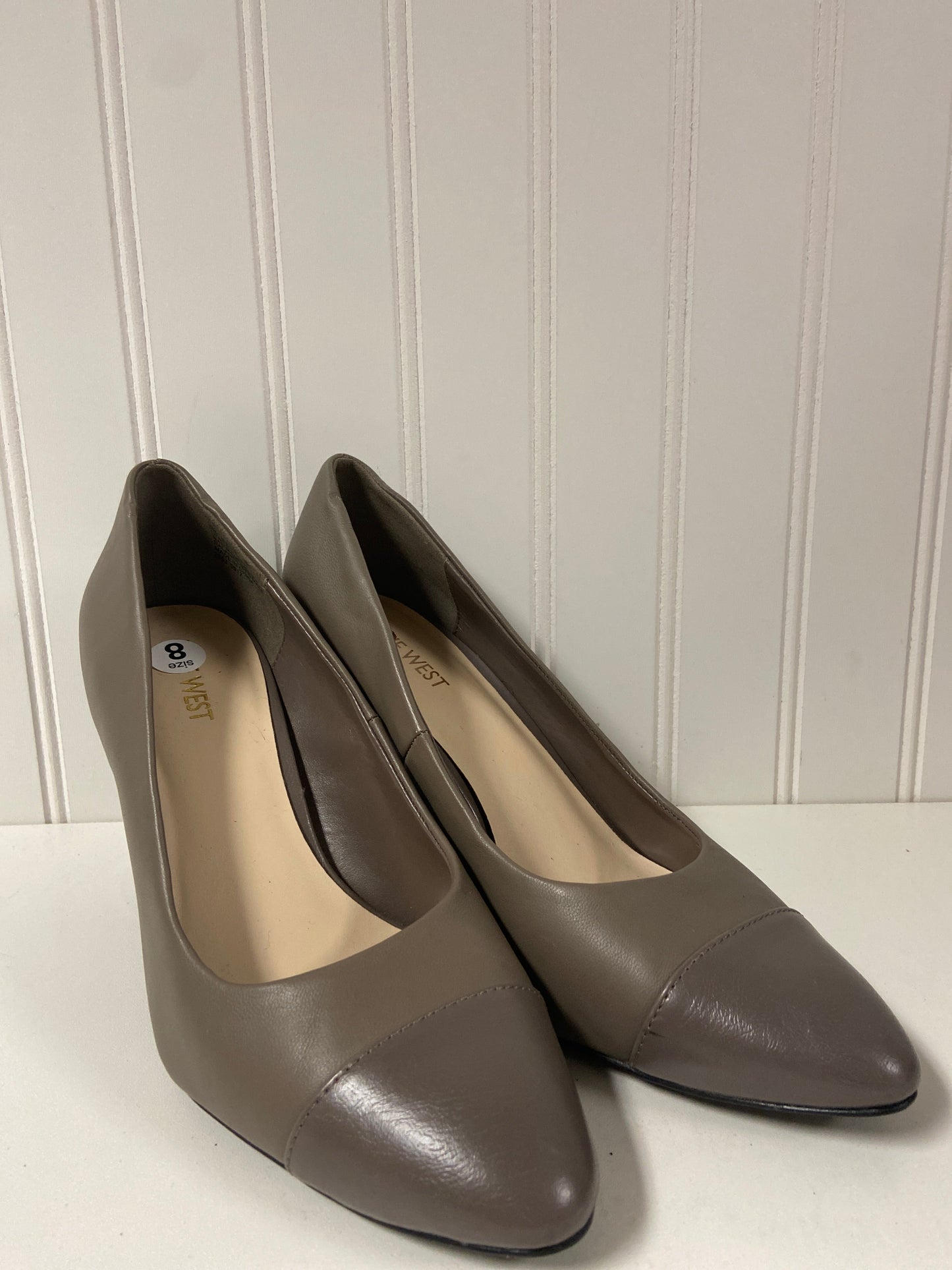 Taupe Shoes Heels Block Nine West, Size 8