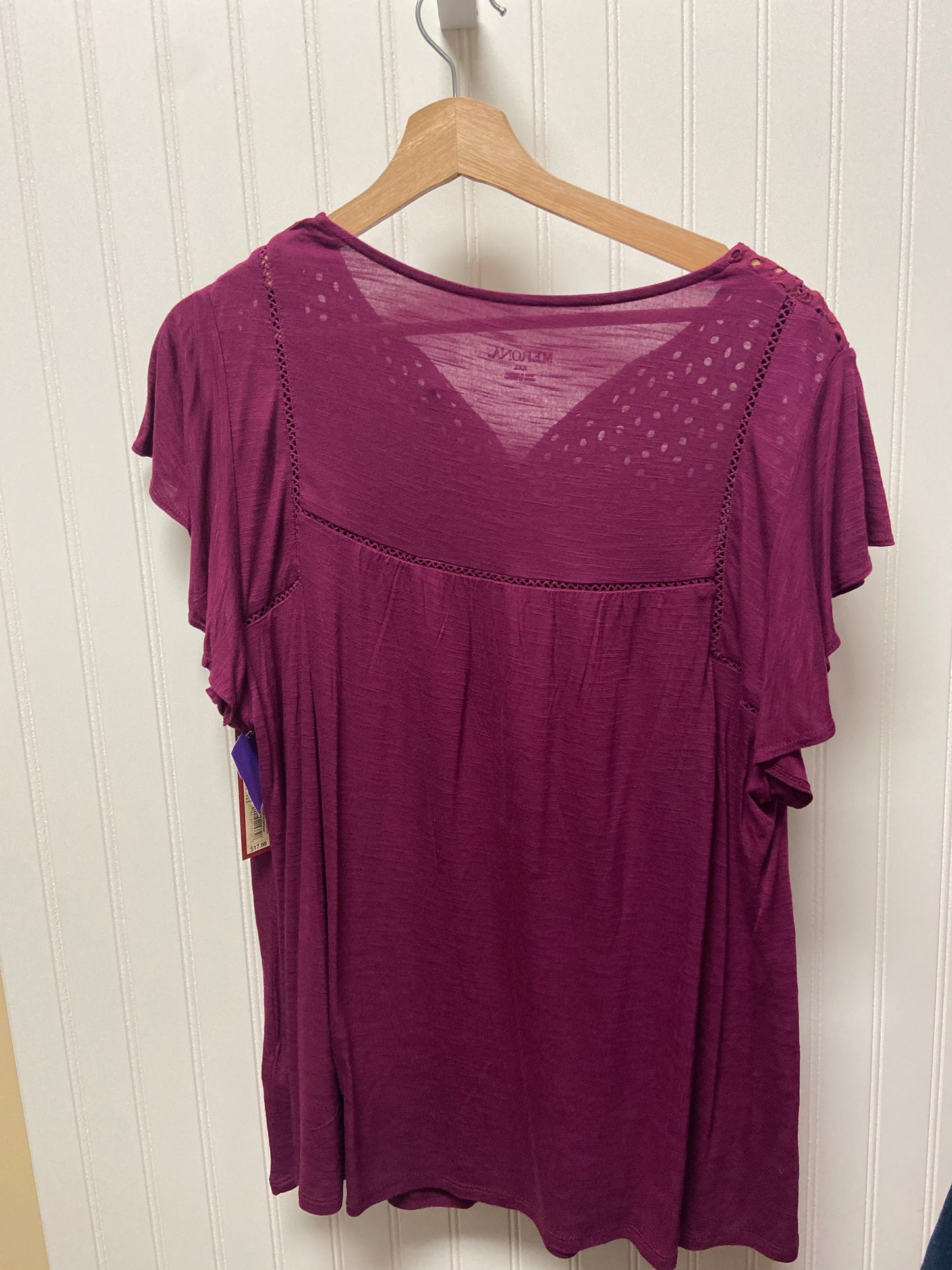 Purple Top Short Sleeve Merona, Size 1x