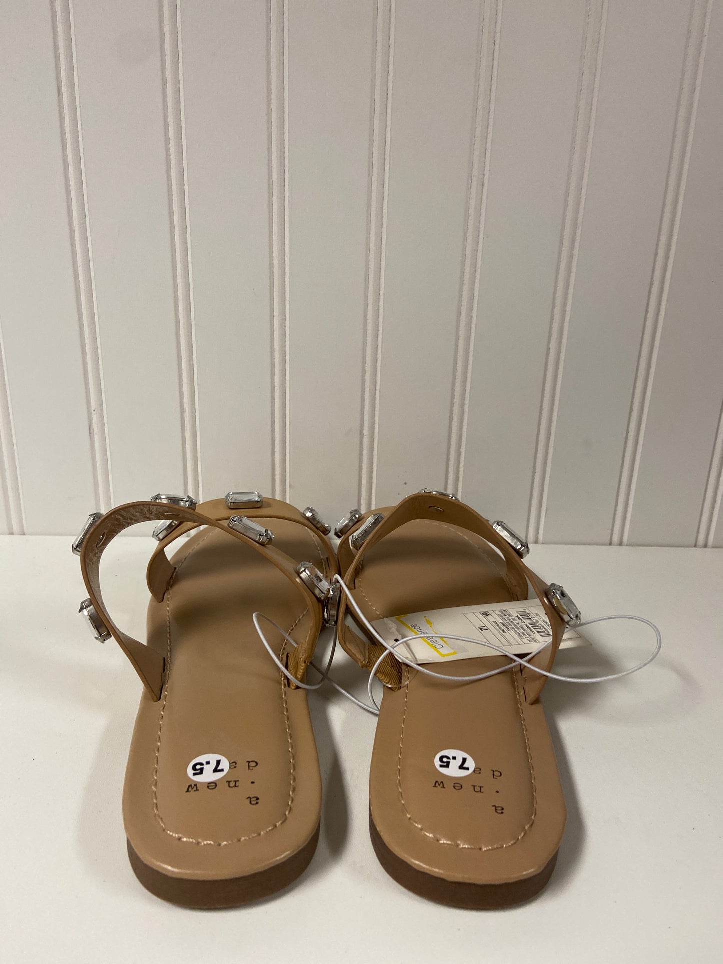 Tan Sandals Flats A New Day, Size 7.5