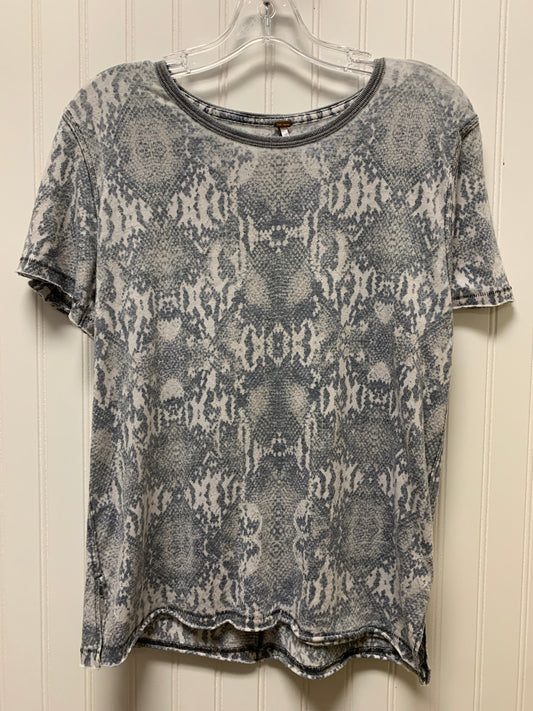 Snakeskin Print Top Short Sleeve Free People, Size Xs