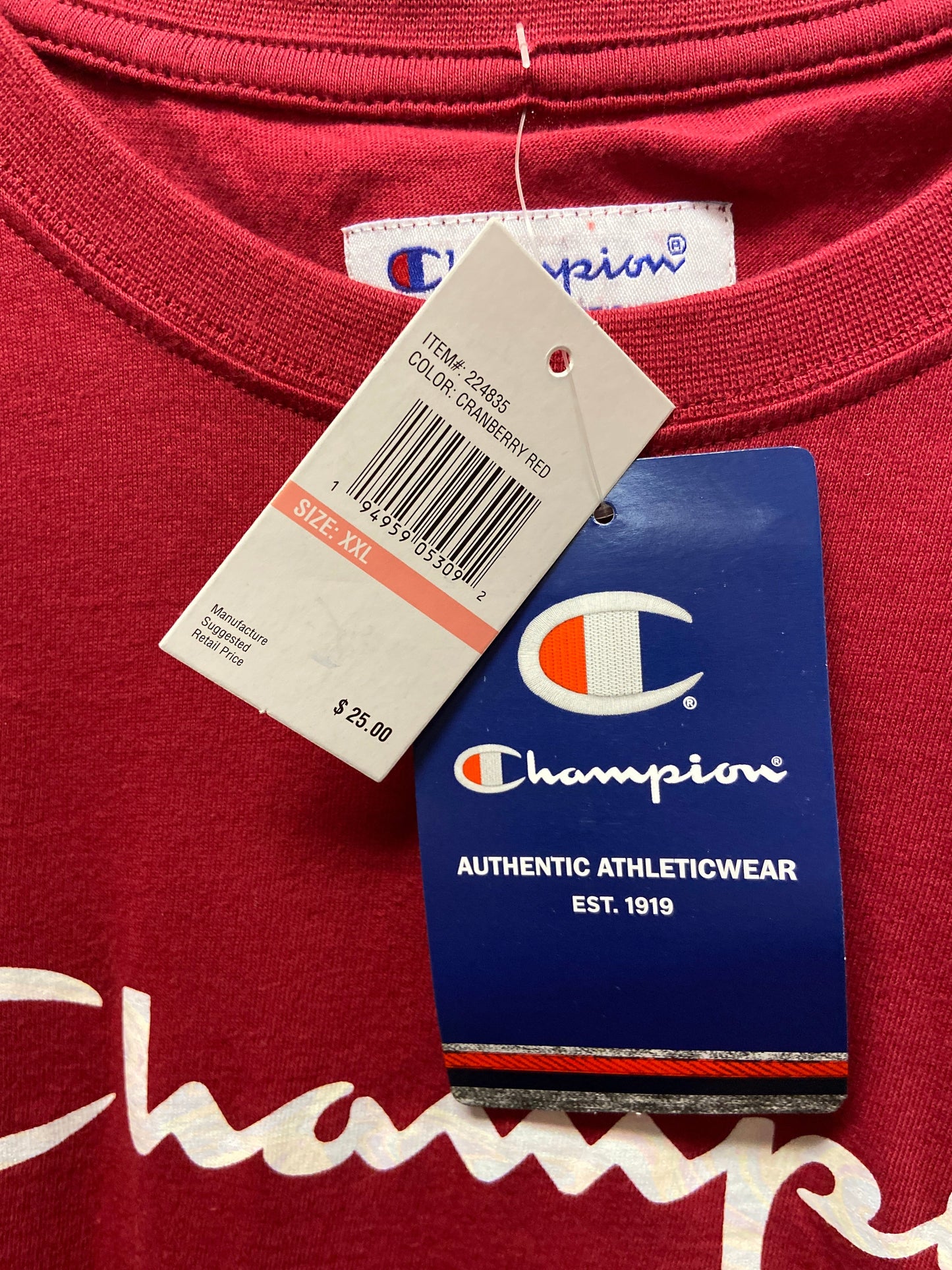 Red Top Short Sleeve Champion, Size 1x