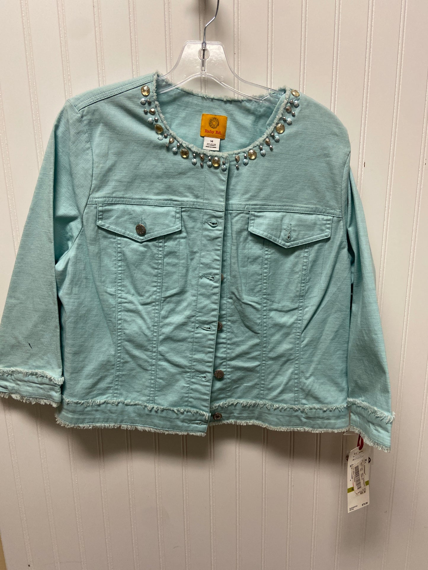 Jacket Denim By Ruby Rd In Blue, Size: 14