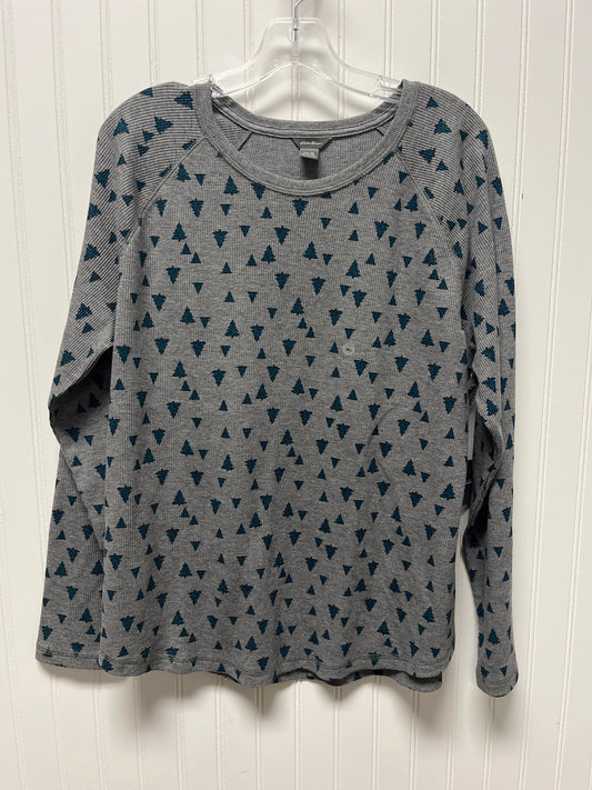 Top Long Sleeve By Eddie Bauer In Grey, Size: Xl