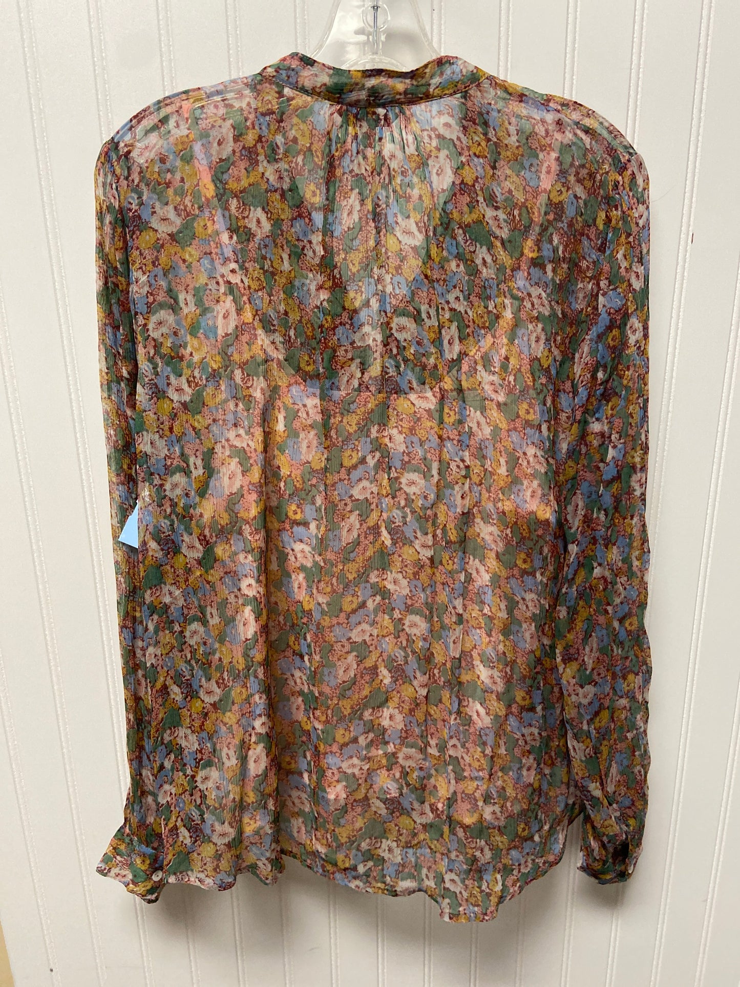 Blouse Long Sleeve By Lucky Brand In Floral Print, Size: L