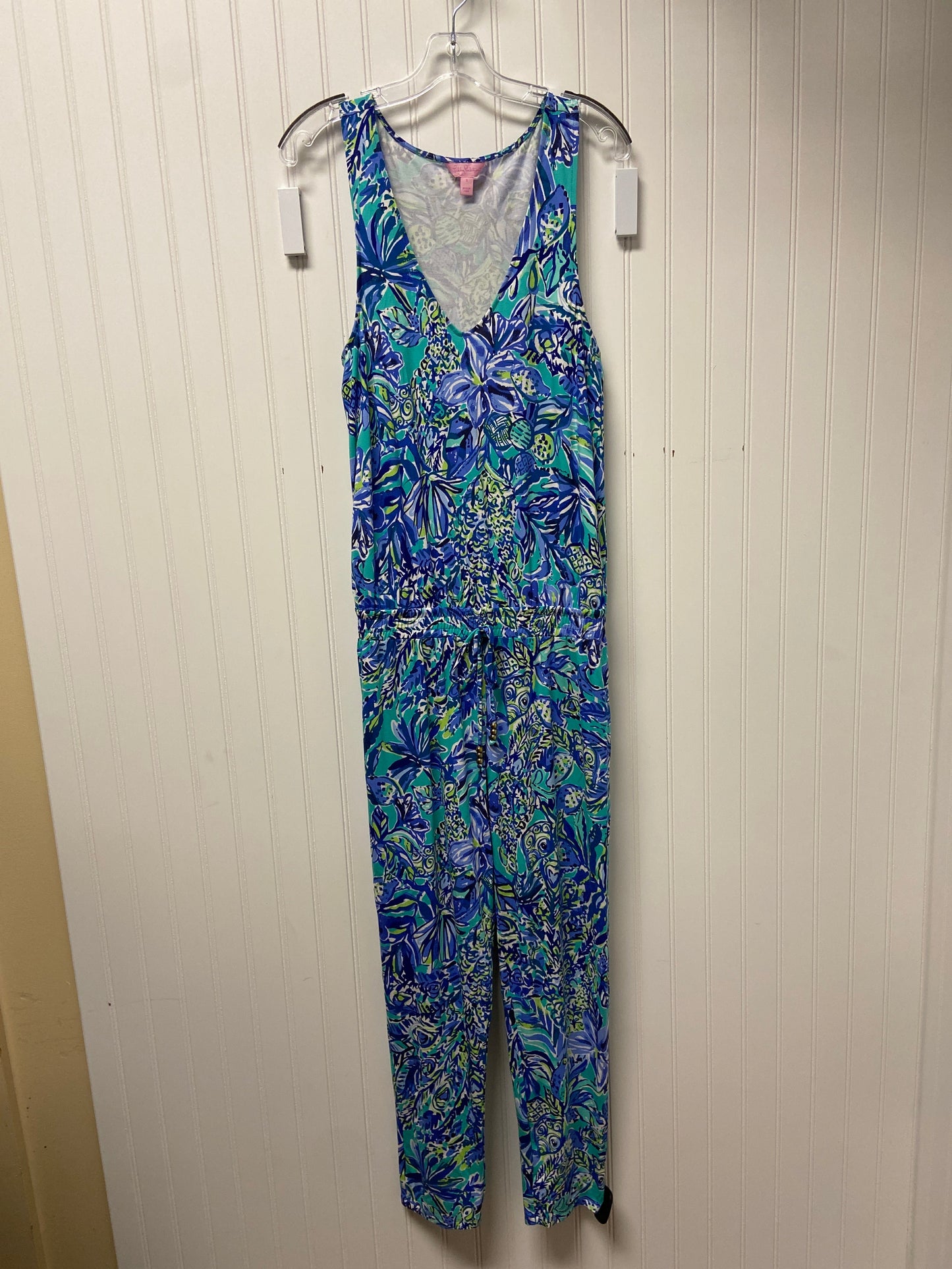 Jumpsuit Designer By Lilly Pulitzer In Blue & Green, Size: S