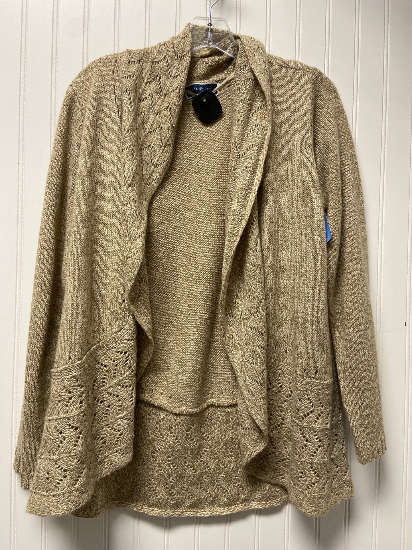 Sweater Cardigan By Karen Scott In Tan, Size: M