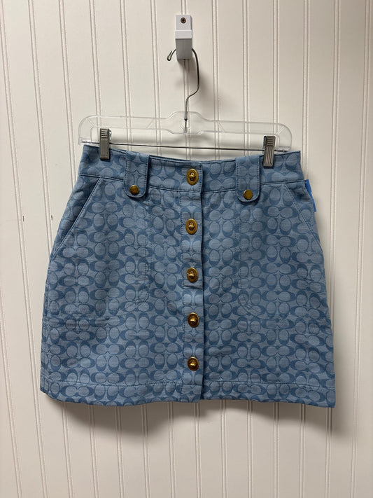 Skirt Designer By Coach In Blue Denim, Size: 6