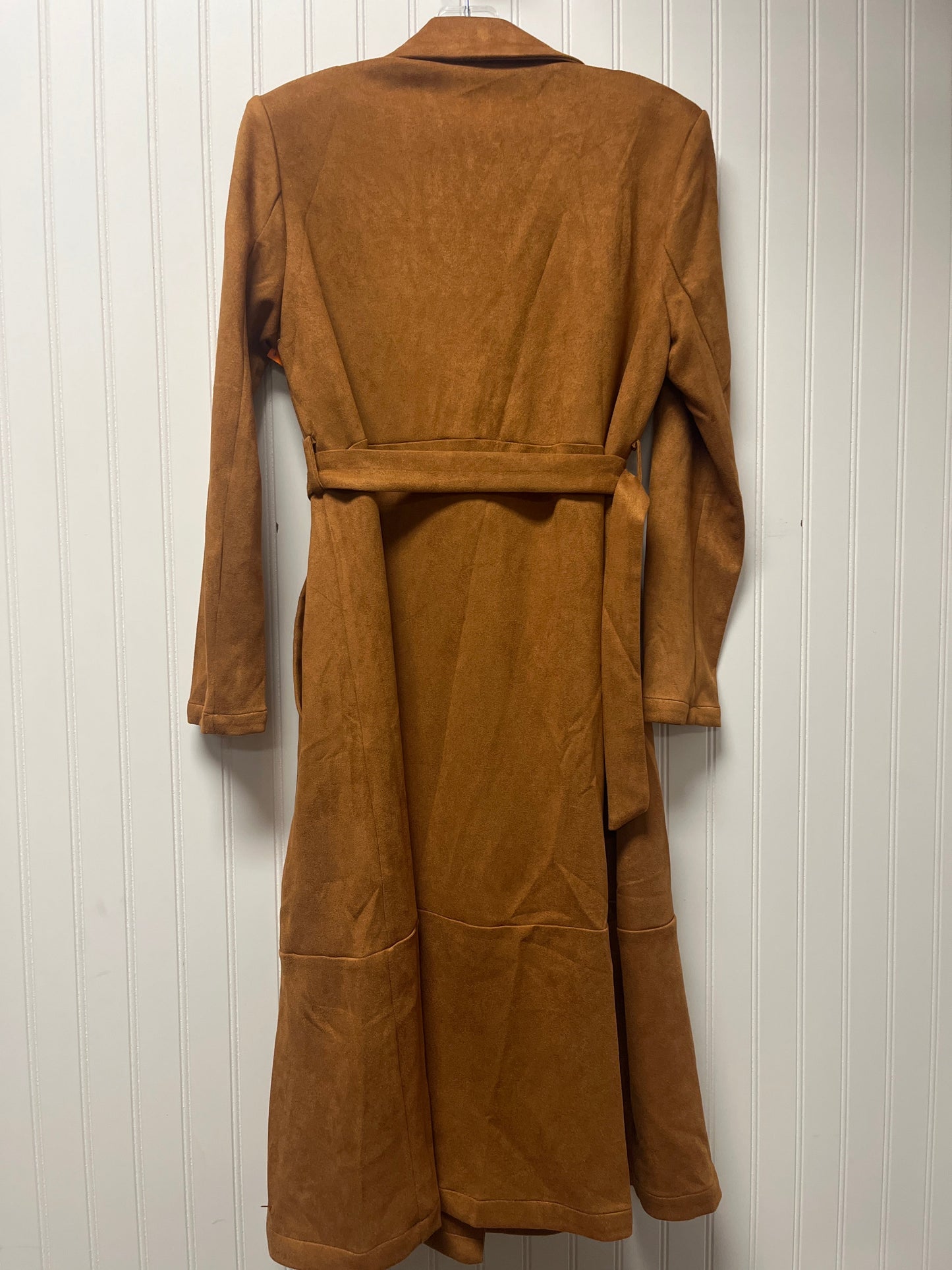 Coat Trench Coat By Shein In Brown, Size: M