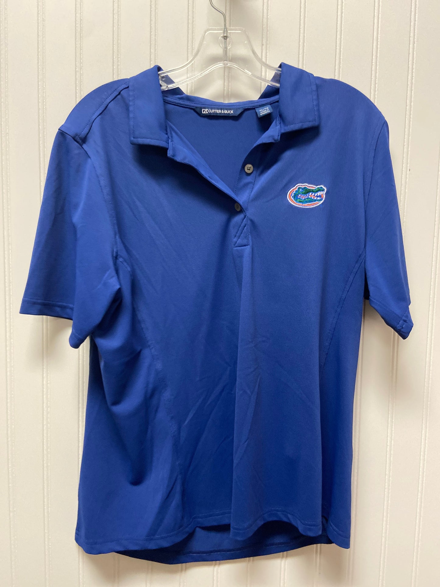 Blue Athletic Top Short Sleeve Cutter And Buck, Size Xl