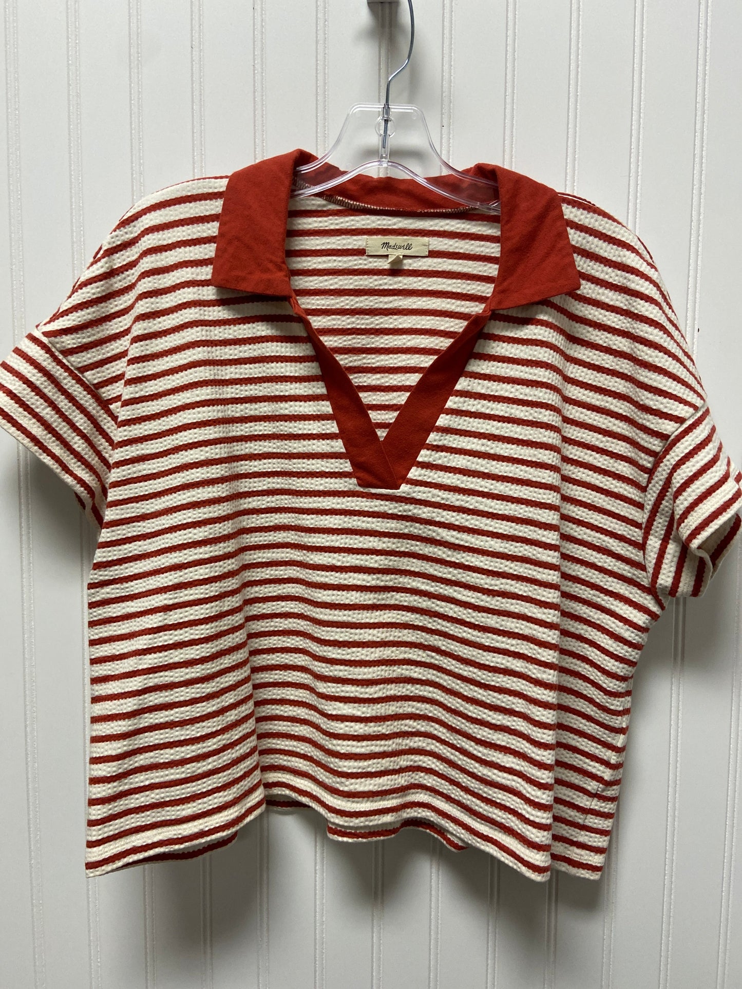 Striped Pattern Top Short Sleeve Madewell, Size L