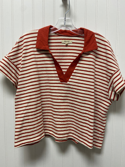 Striped Pattern Top Short Sleeve Madewell, Size L