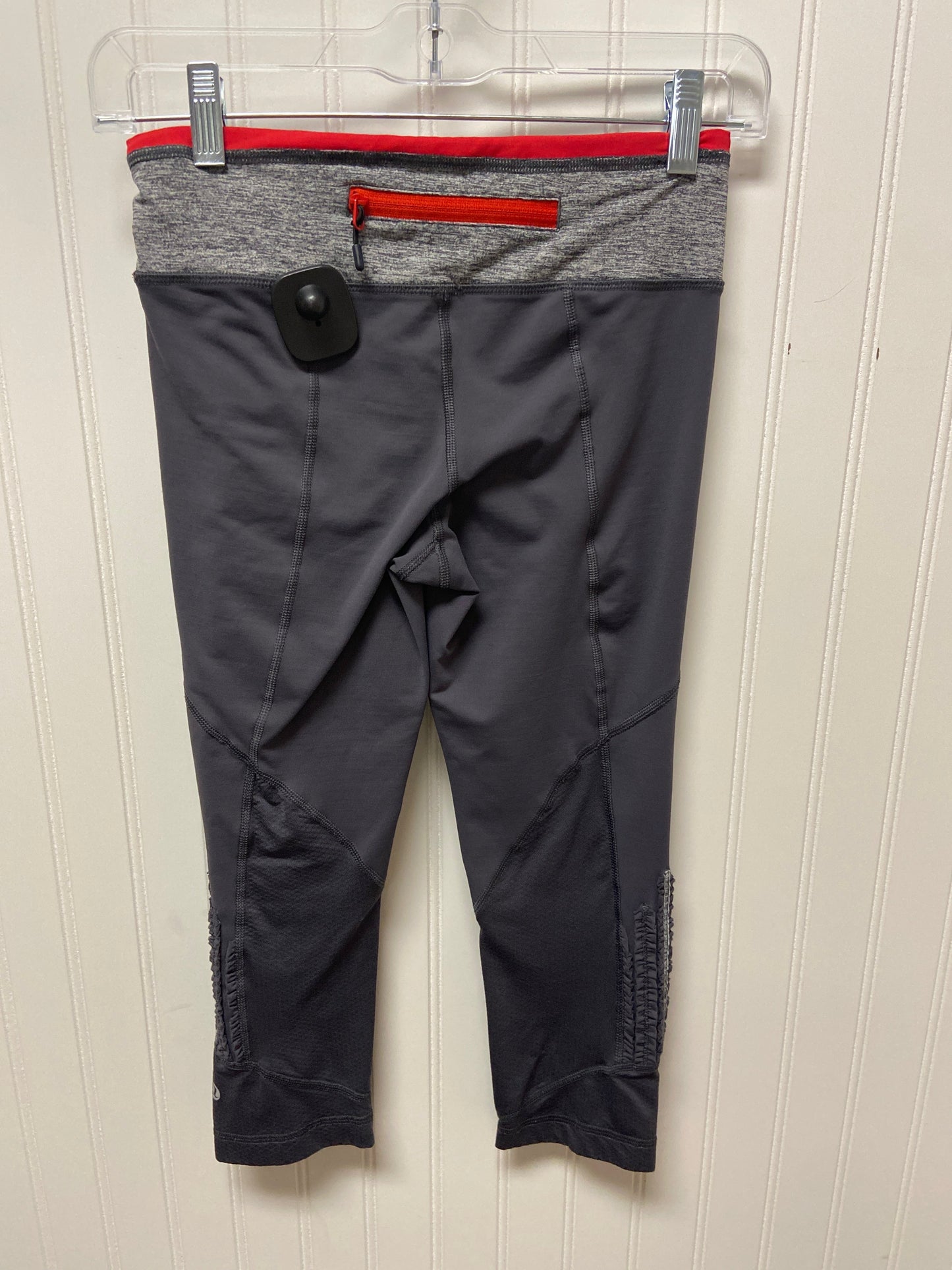 Athletic Capris By Lululemon In Grey & Red, Size: 4