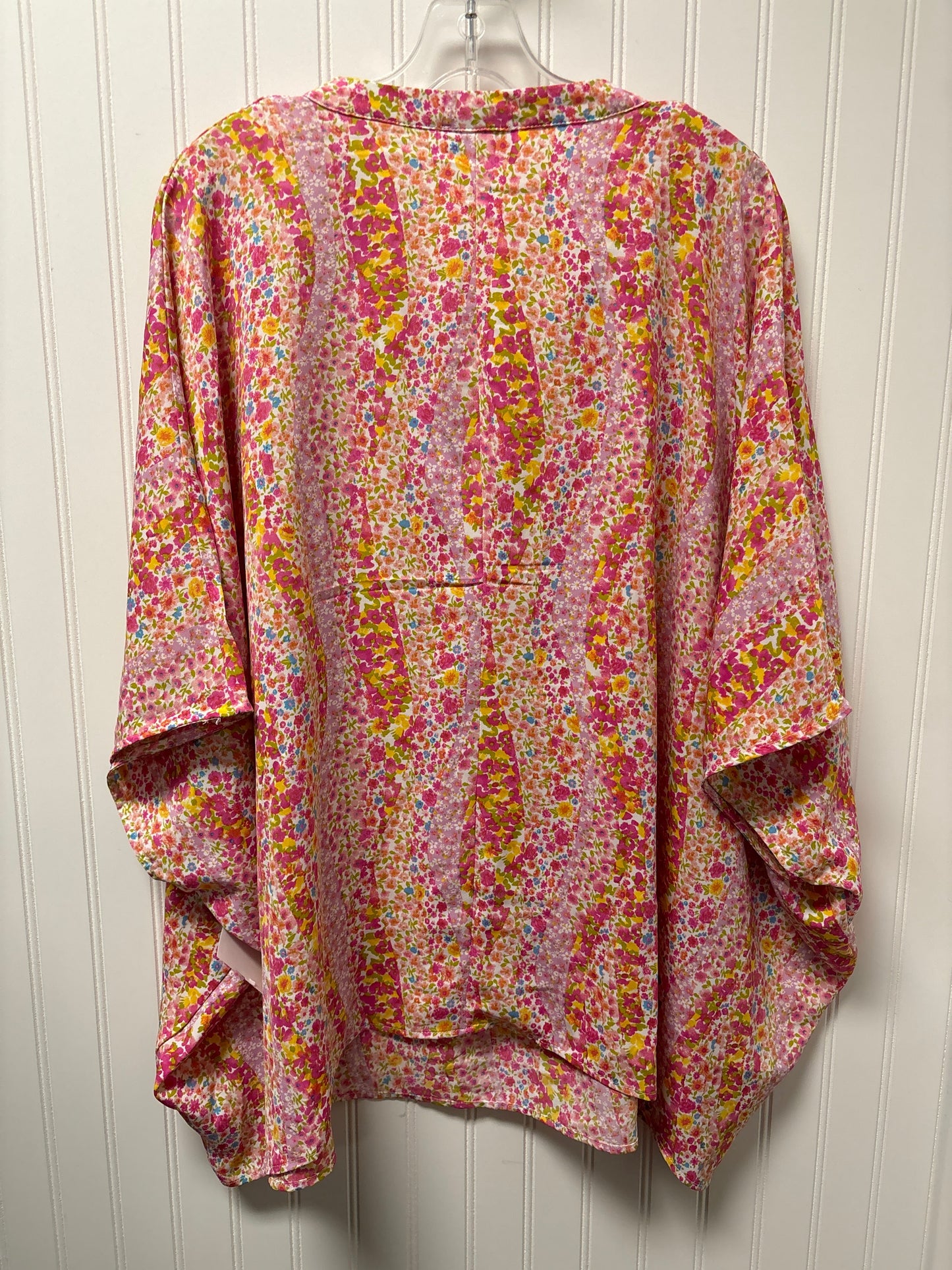 Floral Print Top Short Sleeve Clothes Mentor, Size 1x