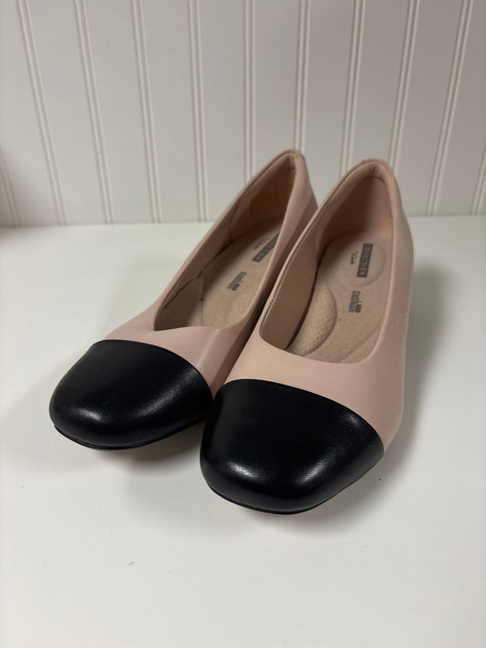 Taupe Shoes Heels Block Clarks, Size 7.5