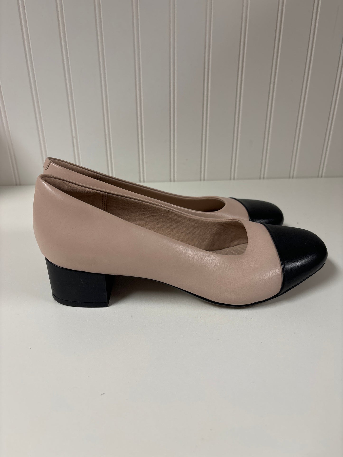 Taupe Shoes Heels Block Clarks, Size 7.5