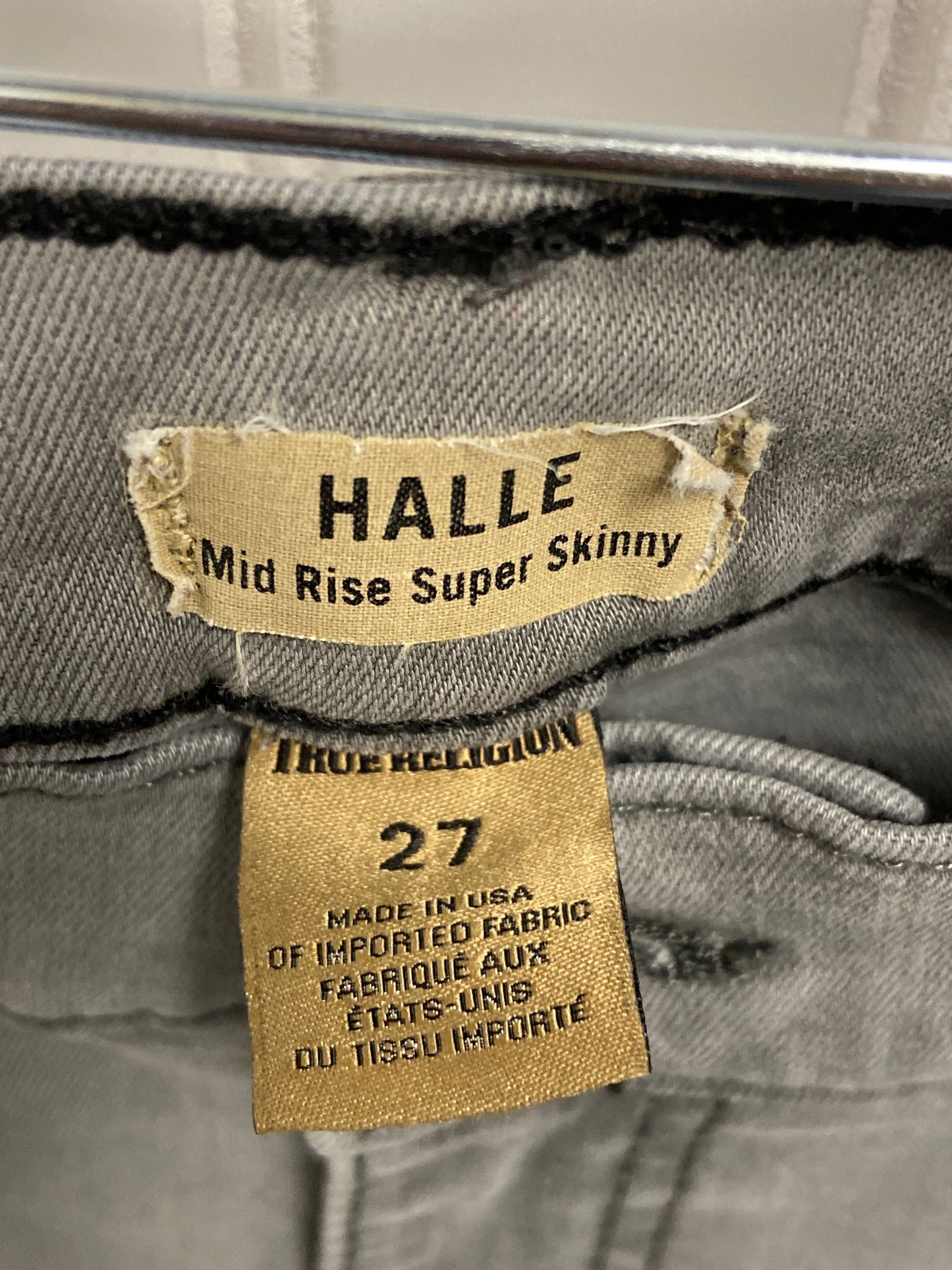 Jeans Designer By True Religion In Grey Denim, Size: 4