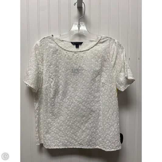 Top Short Sleeve By Brooks Brothers In White, Size: M