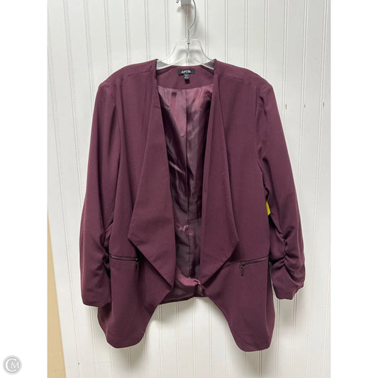 Blazer By Apt 9 In Maroon, Size: 1x