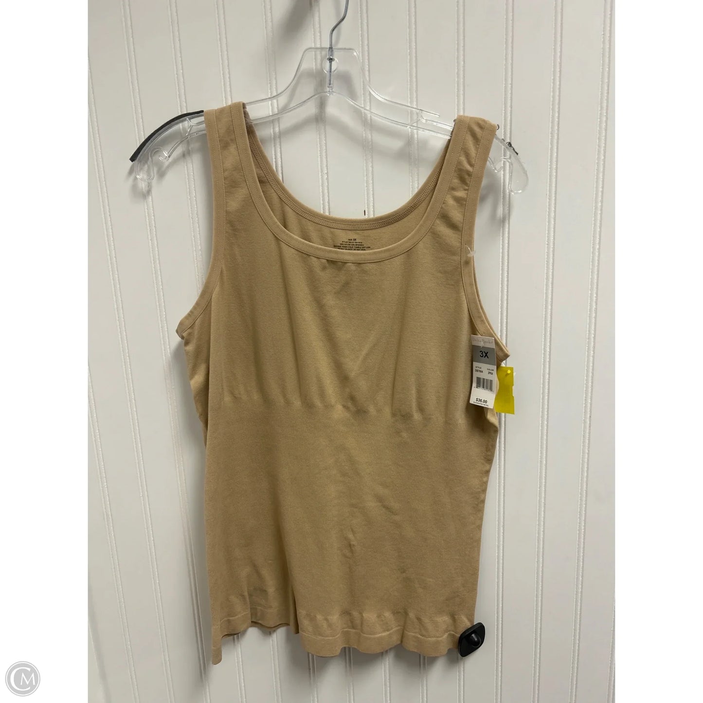 Tank Top By Clothes Mentor In Beige, Size: 3x