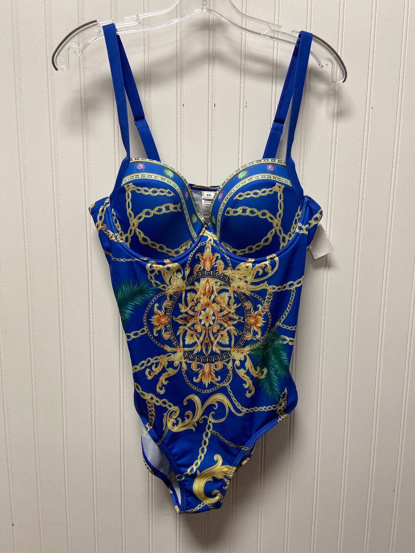 Blue & Gold Swimsuit 2pc Clothes Mentor, Size 1x