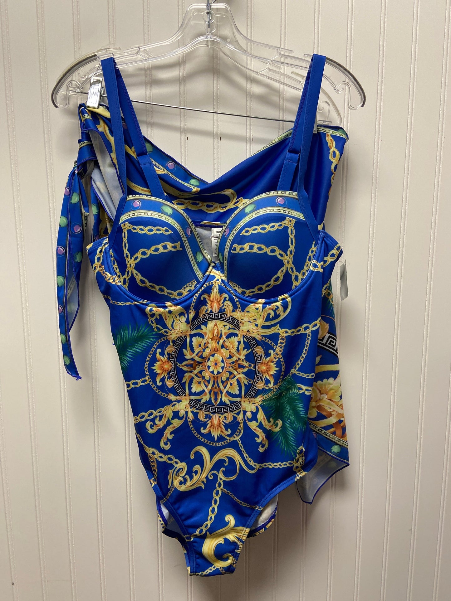 Blue & Gold Swimsuit 2pc Clothes Mentor, Size 1x