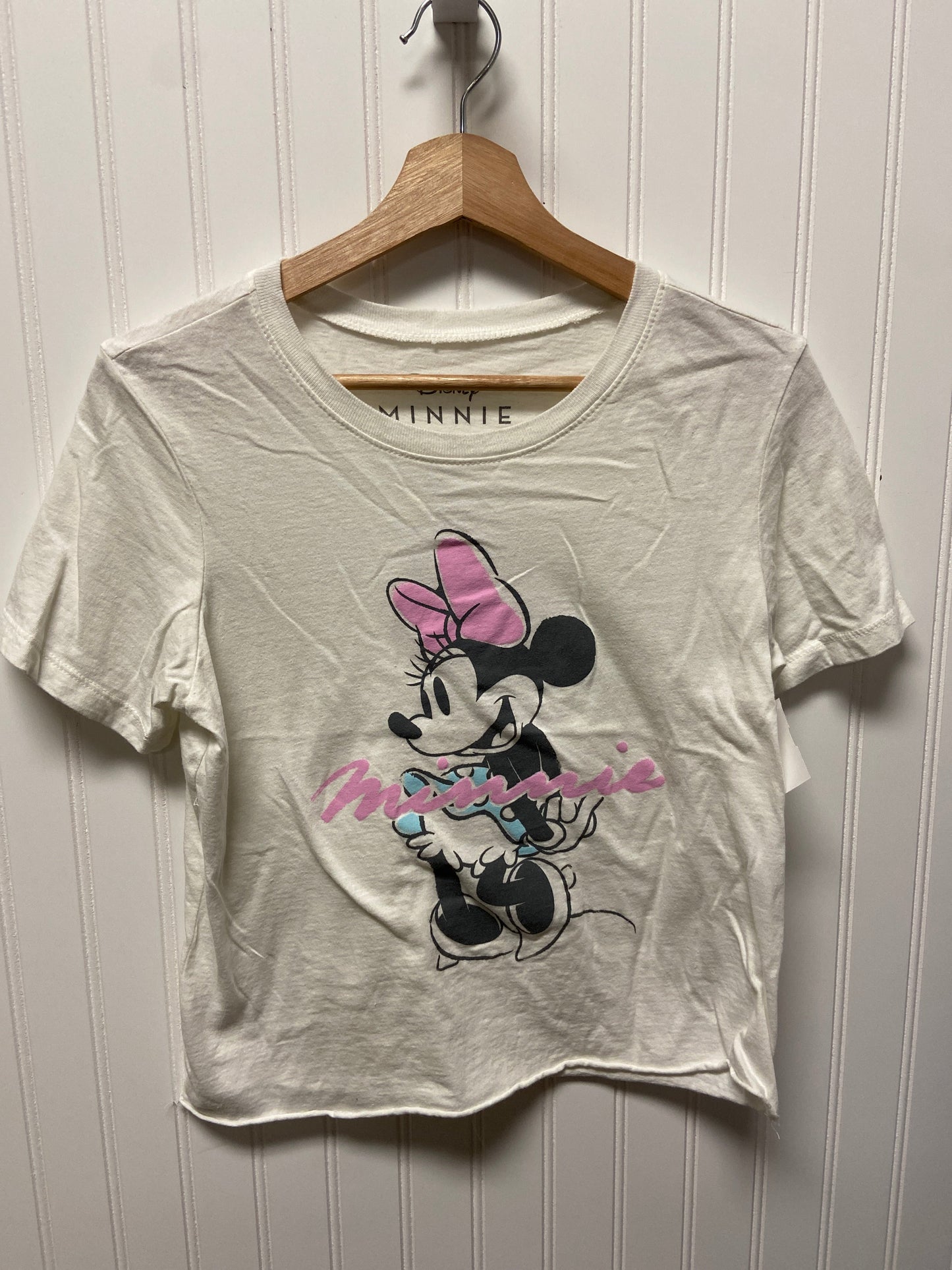 Top Short Sleeve By Disney Store In Cream, Size: L