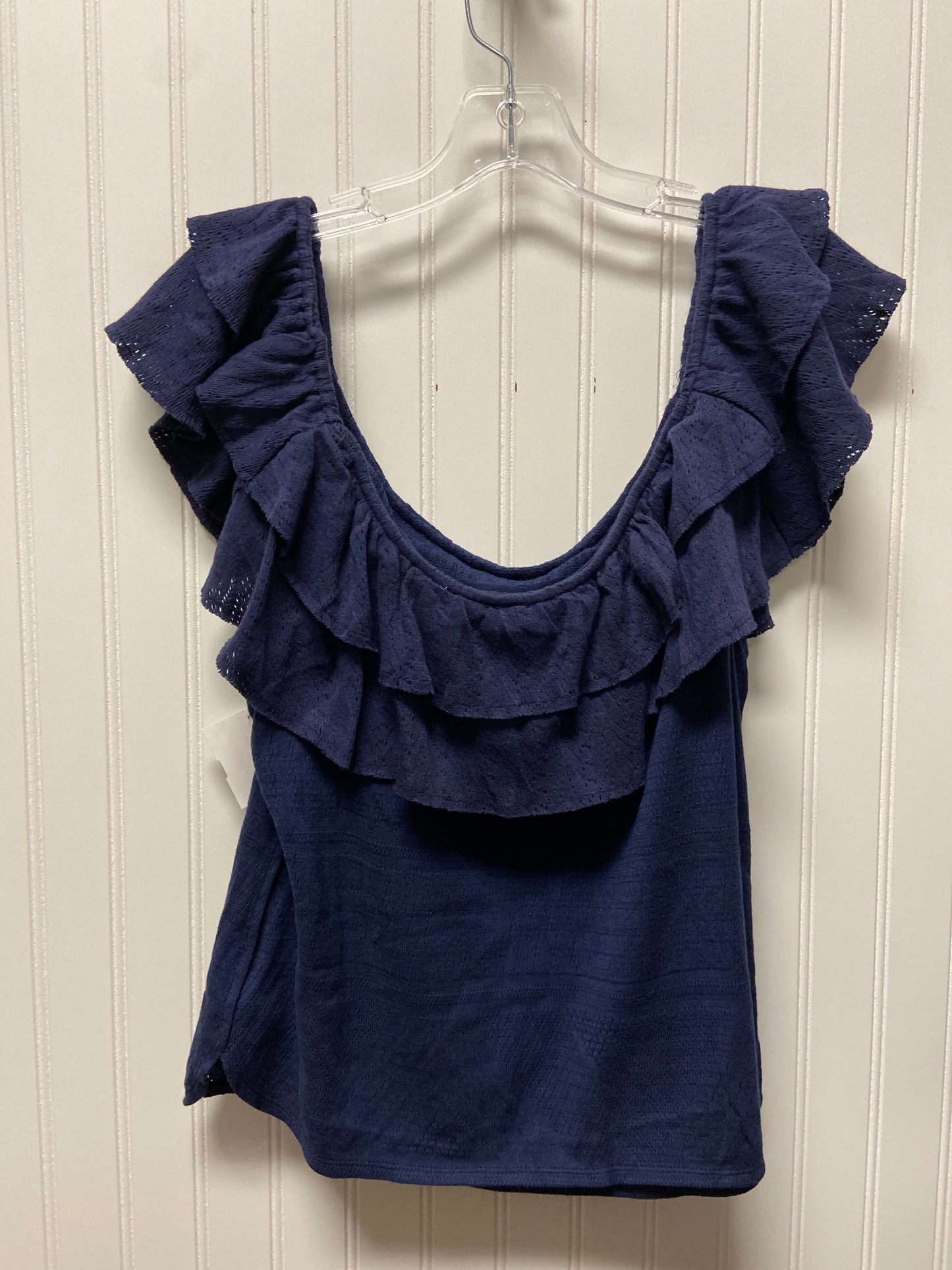 Top Short Sleeve By Anthropologie In Navy, Size: Xl