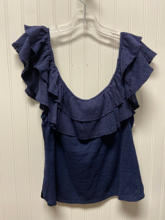 Top Short Sleeve By Anthropologie In Navy, Size: Xl