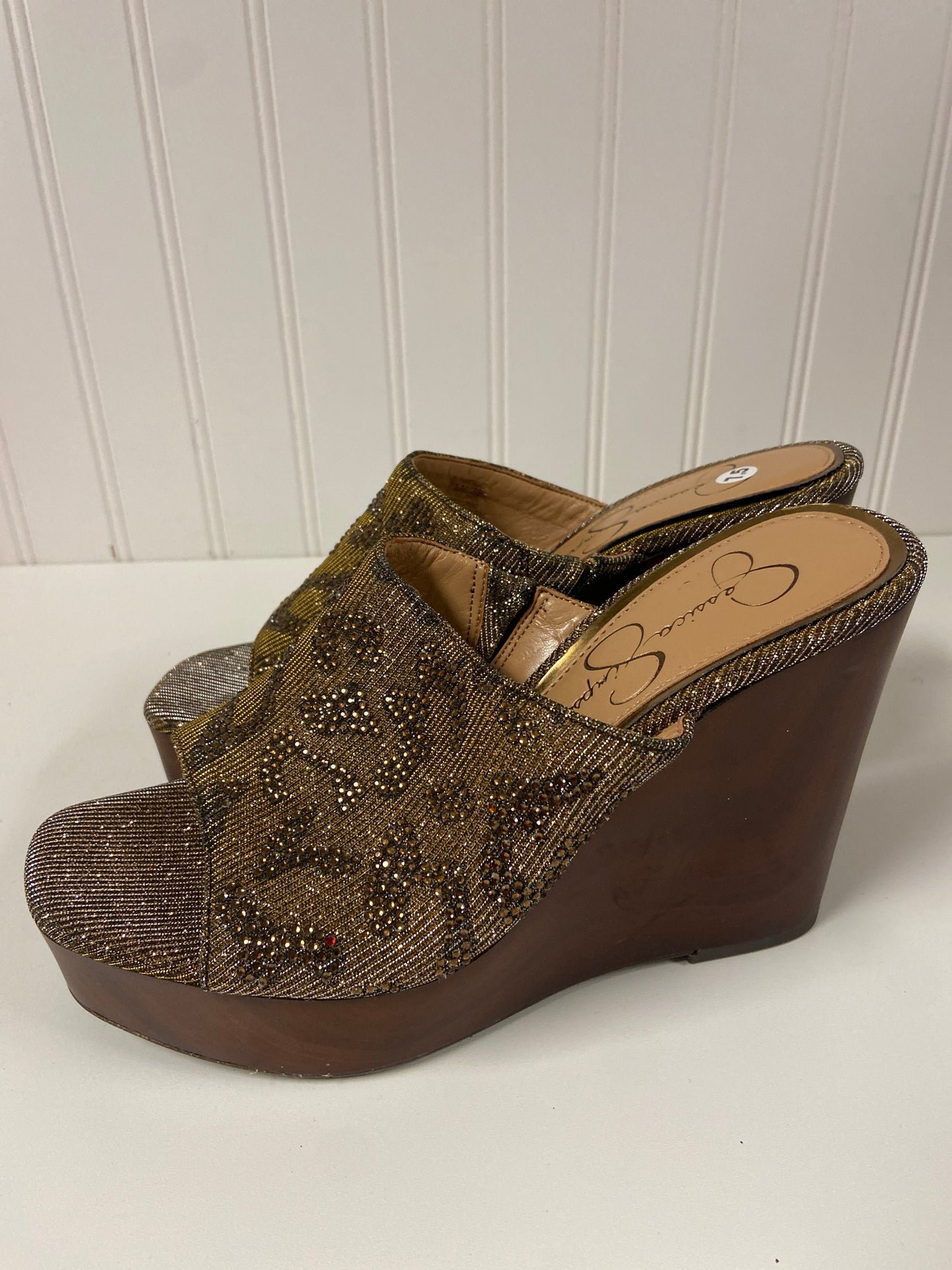 Shoes Heels Wedge By Jessica Simpson In Animal Print, Size: 7.5