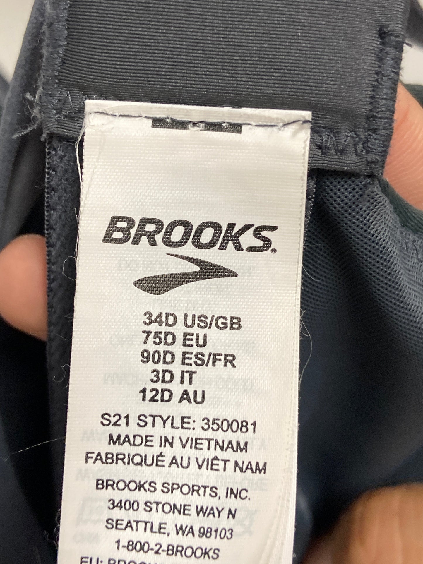 Athletic Bra By Brooks In Grey, Size: 34