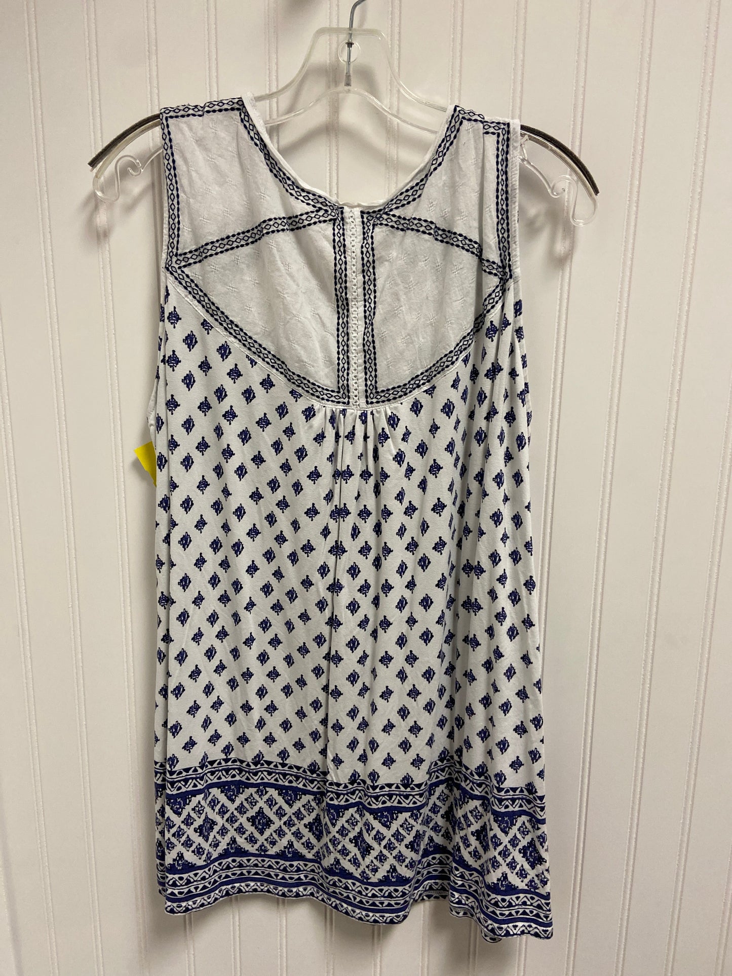 Top Sleeveless By Cynthia Rowley In Blue & White, Size: 2x