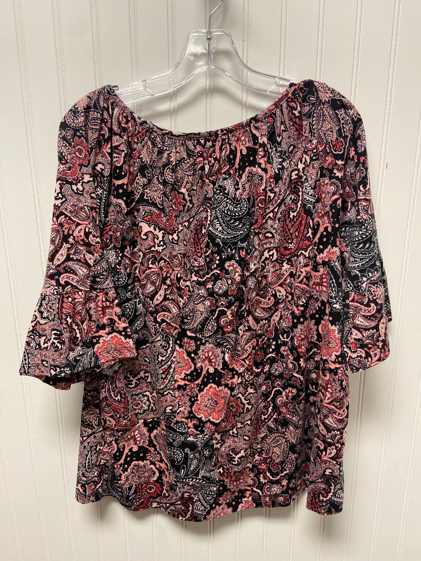 Top 3/4 Sleeve By Michael By Michael Kors In Pink, Size: 1x