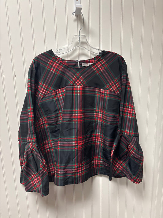 Top Long Sleeve By Free Assembly In Plaid Pattern, Size: 2x