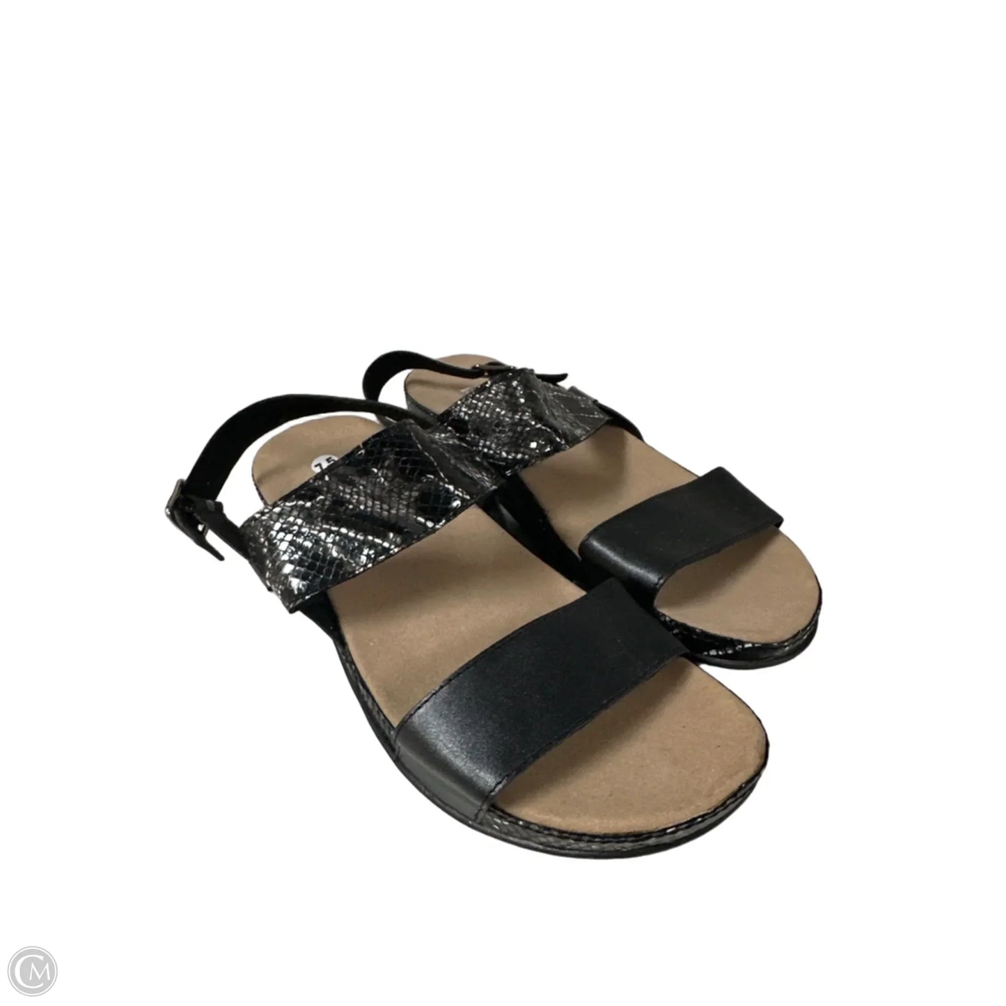 Sandals Flats By Romika In Black & White, Size: 7.5