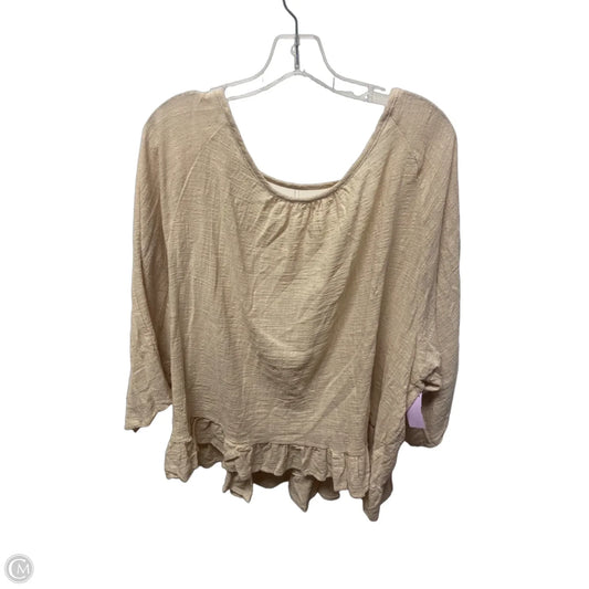 Top Short Sleeve By Clothes Mentor In Beige, Size: Xl