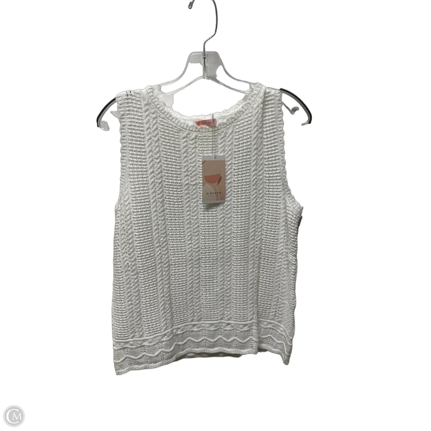 Top Sleeveless By Kirundo In White, Size: S