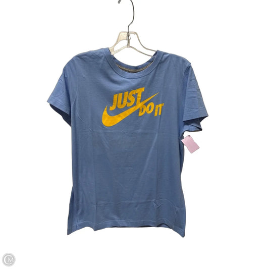 Athletic Top Short Sleeve By Nike In Blue, Size: Xl