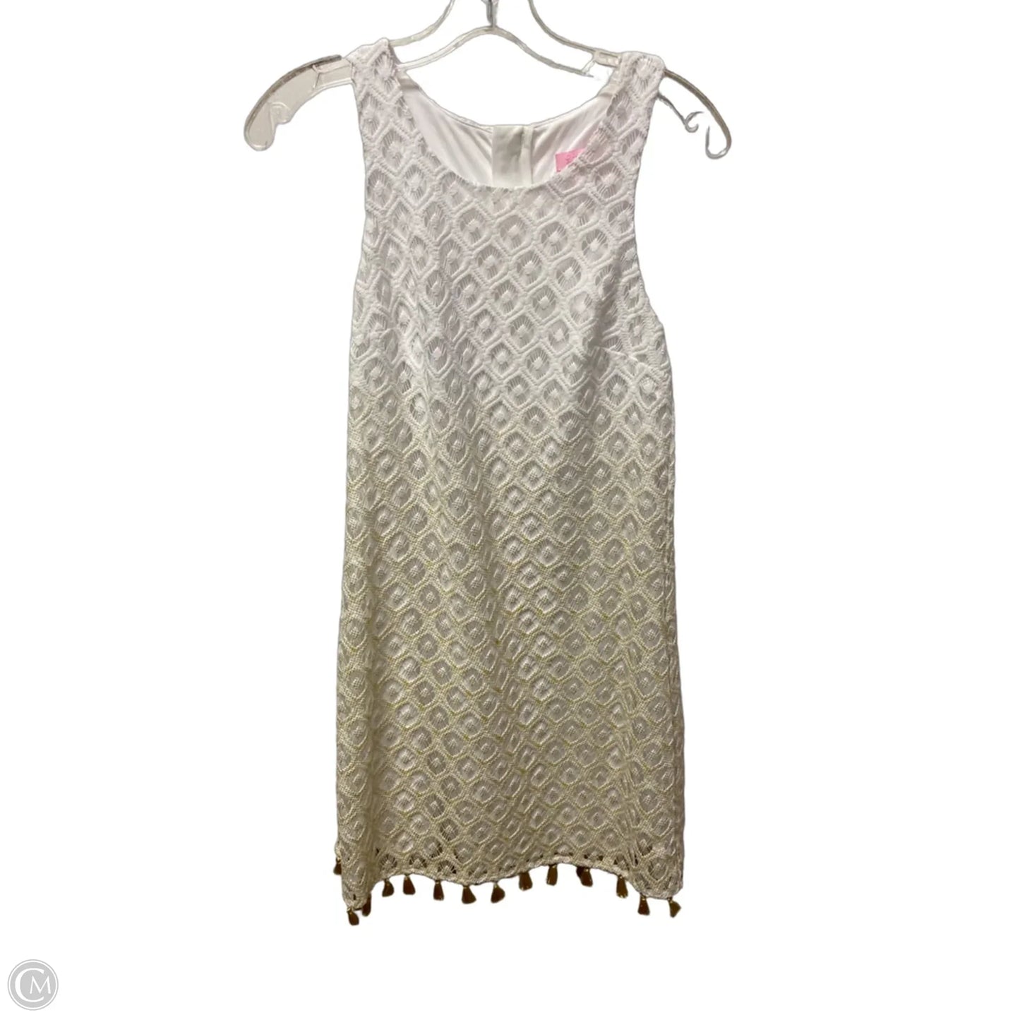 Dress Designer By Lilly Pulitzer In Gold & White, Size: Xs