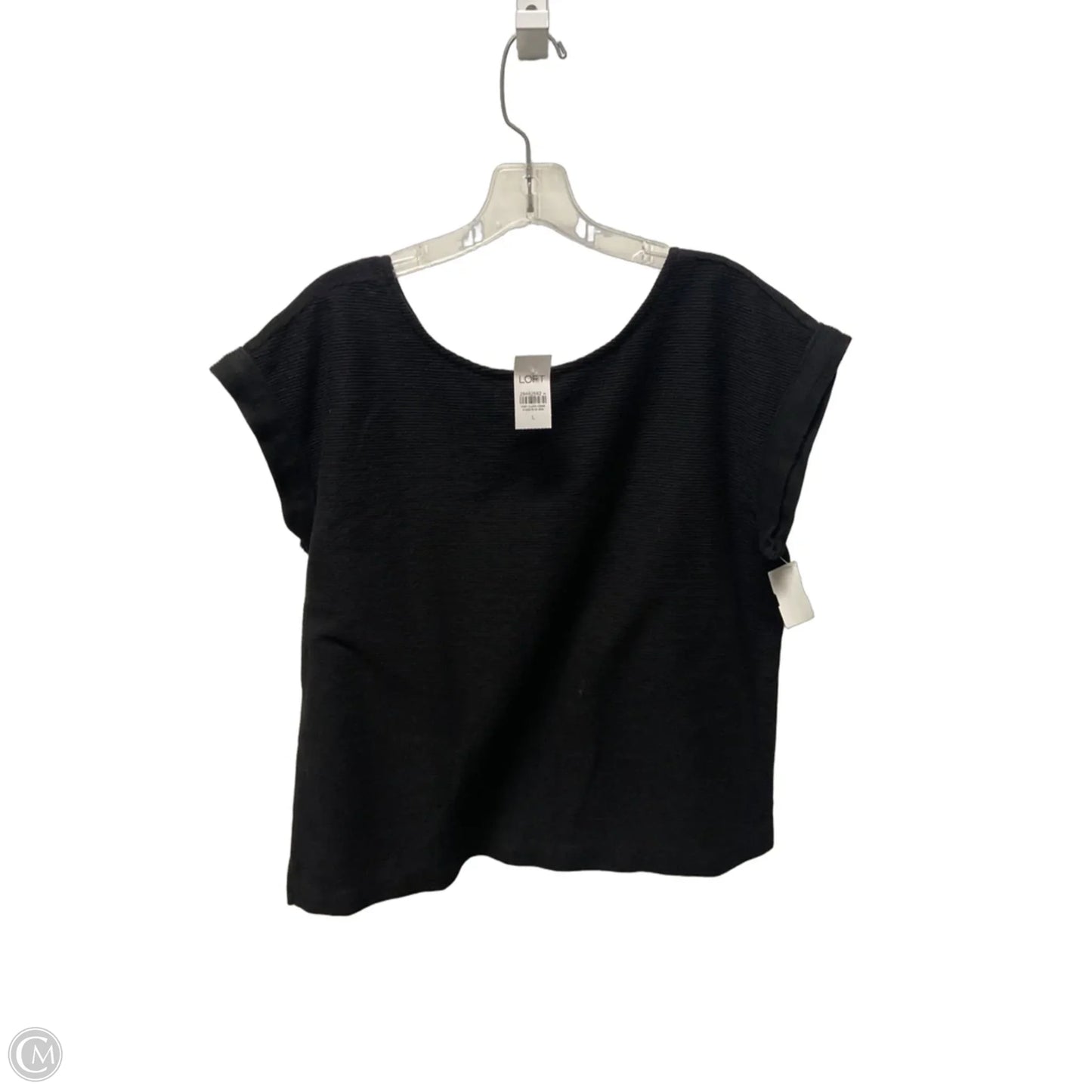 Top Short Sleeve By Loft In Black, Size: L