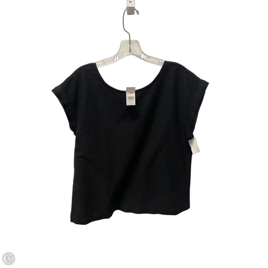 Top Short Sleeve By Loft In Black, Size: L