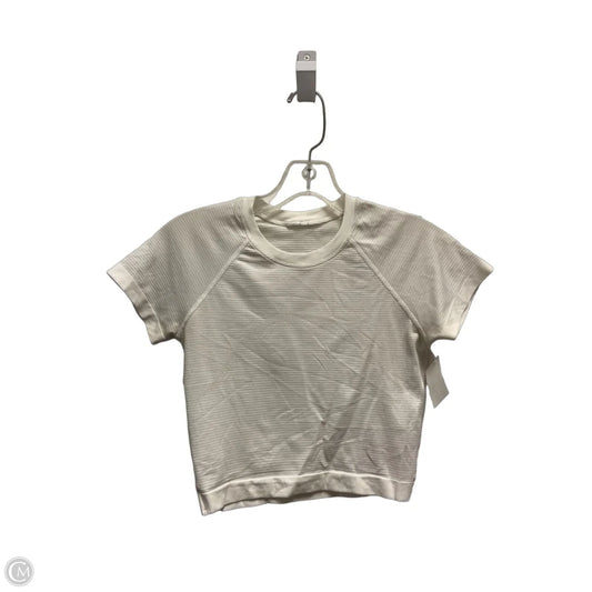Athletic Top Short Sleeve By Lululemon In White, Size: Xs