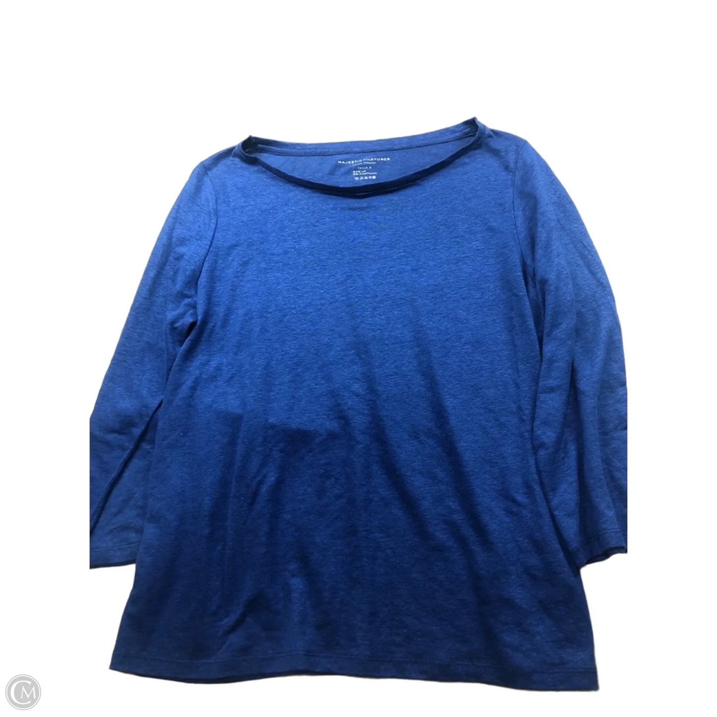 Top Long Sleeve By Majestic Filatures In Blue, Size: L