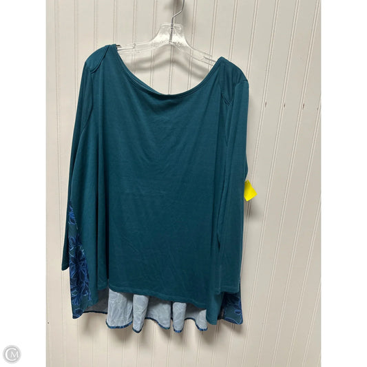 Top Long Sleeve By Dg2 In Blue, Size: 1X